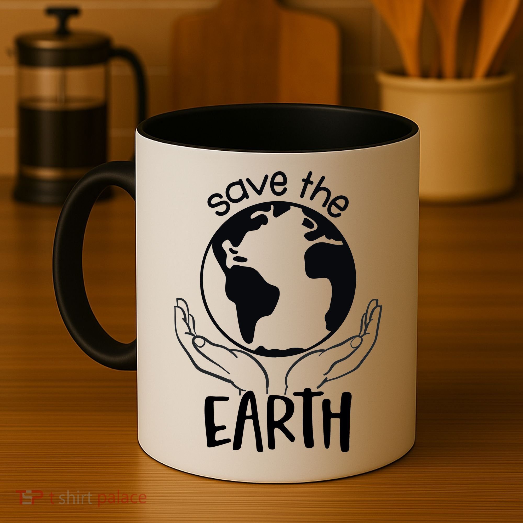 Save The Earth Holding Globe Coffee Mug