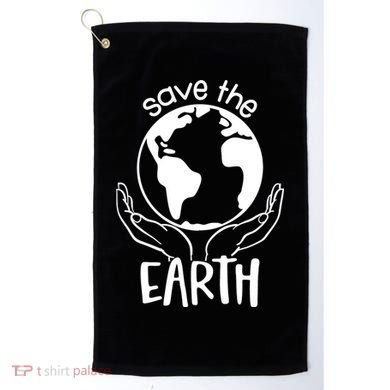 Save The Earth Holding Globe Golf Towel
