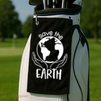 Save The Earth Holding Globe Golf Towel thumb 2