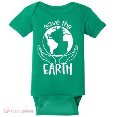 Save The Earth Holding Globe Baby Bodysuit