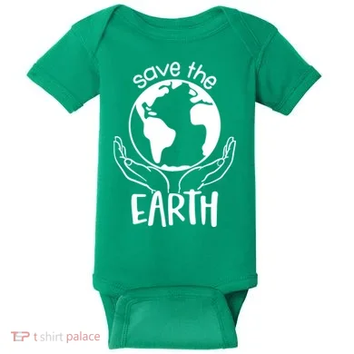 Save The Earth Holding Globe Baby Bodysuit