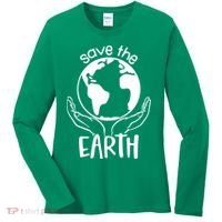 Save The Earth Holding Globe Women's Long Sleeve Shirt thumb 0