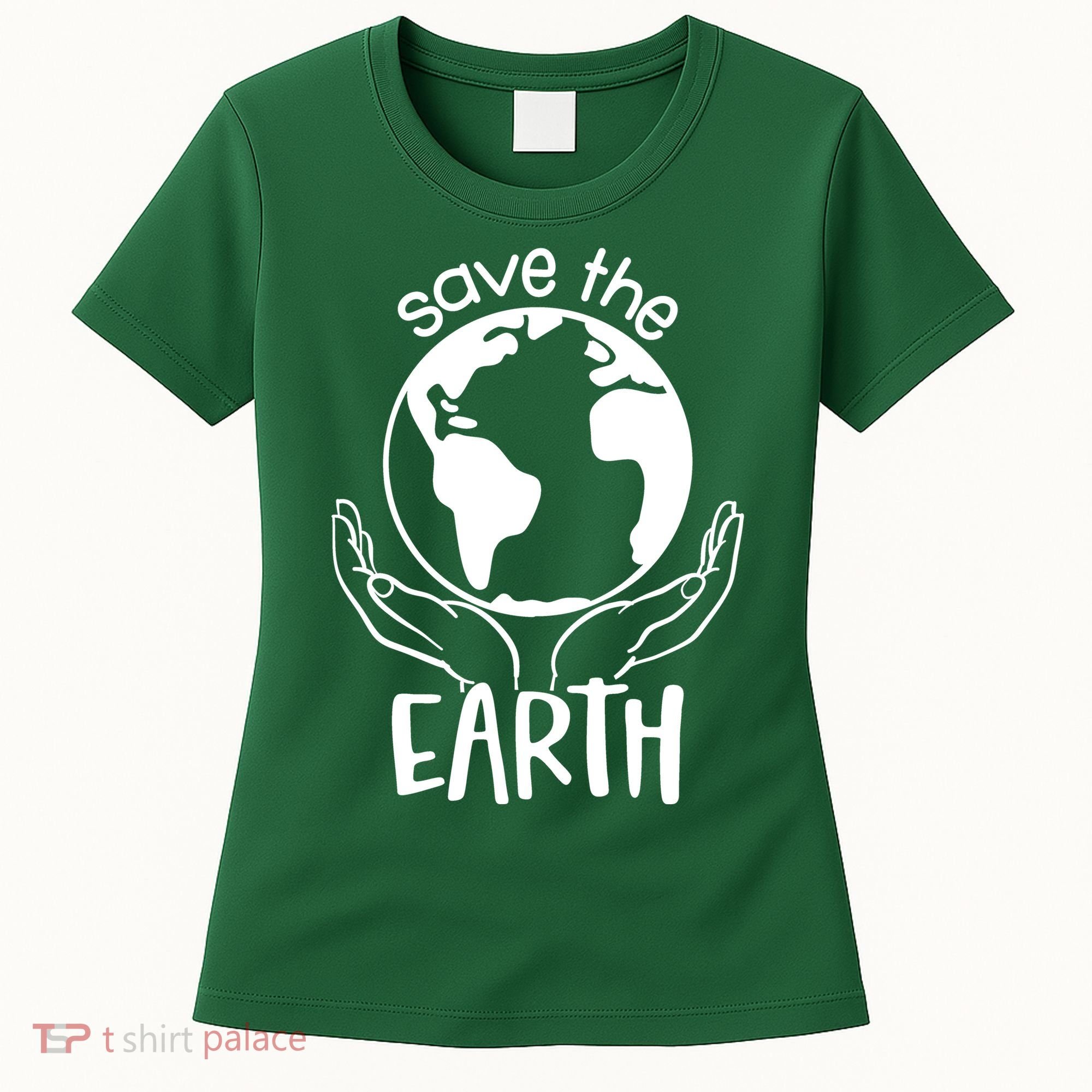 Save The Earth Holding Globe Women's T-Shirt