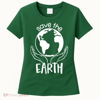 Save The Earth Holding Globe Women's T-Shirt