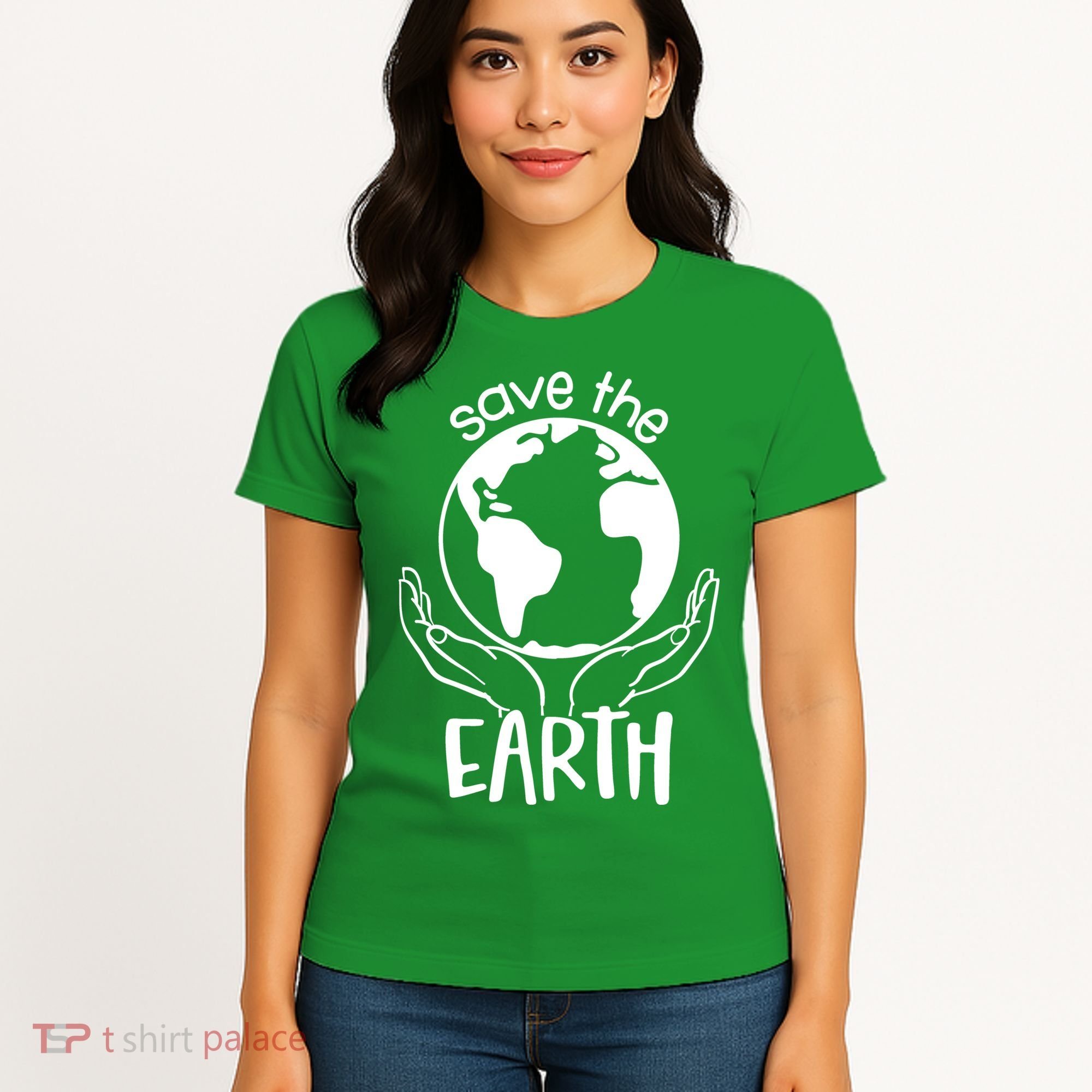 Save The Earth Holding Globe Women's T-Shirt