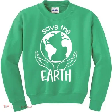Save The Earth Holding Globe Kids Sweatshirt