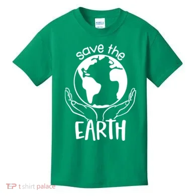 Save The Earth Holding Globe Kids T-Shirt