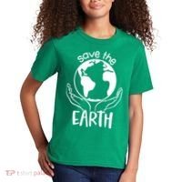 Save The Earth Holding Globe Kids T-Shirt thumb 2