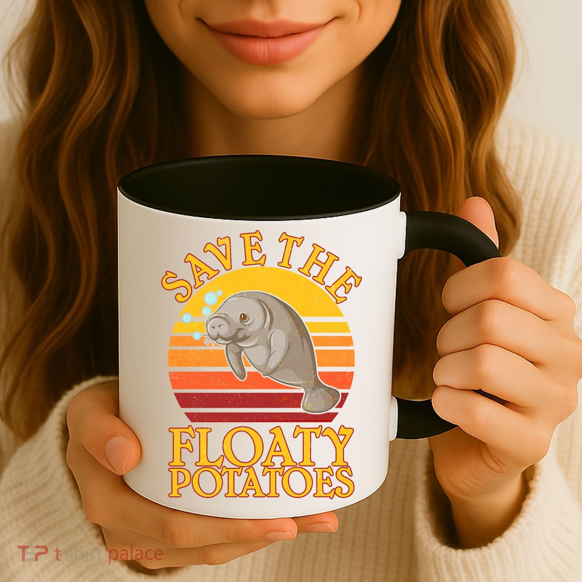 Save The Floaty Potatoes Manatee  Coffee Mug