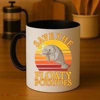 Save The Floaty Potatoes Manatee  Coffee Mug thumb 4