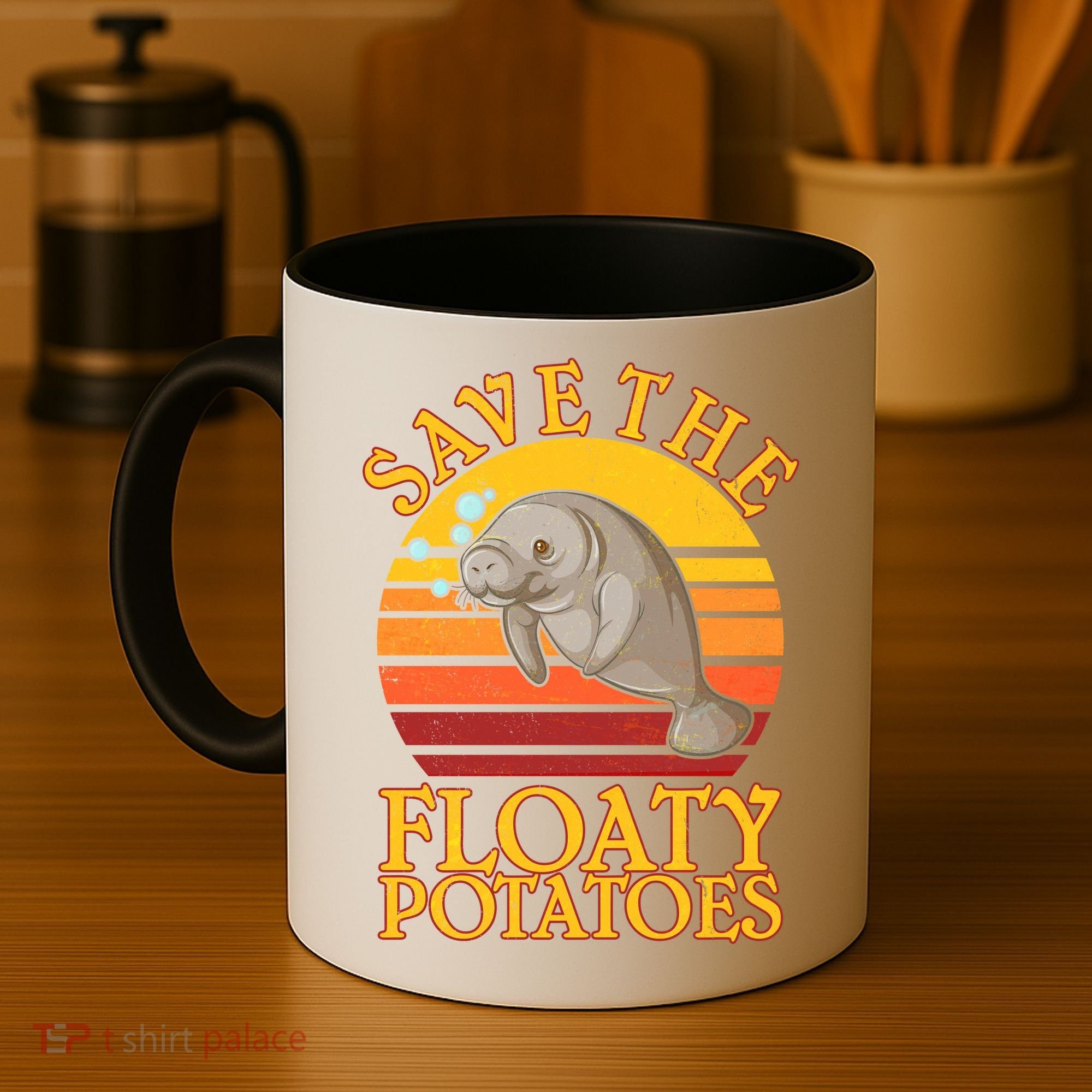 Save The Floaty Potatoes Manatee  Coffee Mug
