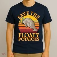 Save The Floaty Potatoes Manatee  T-Shirt thumb 3