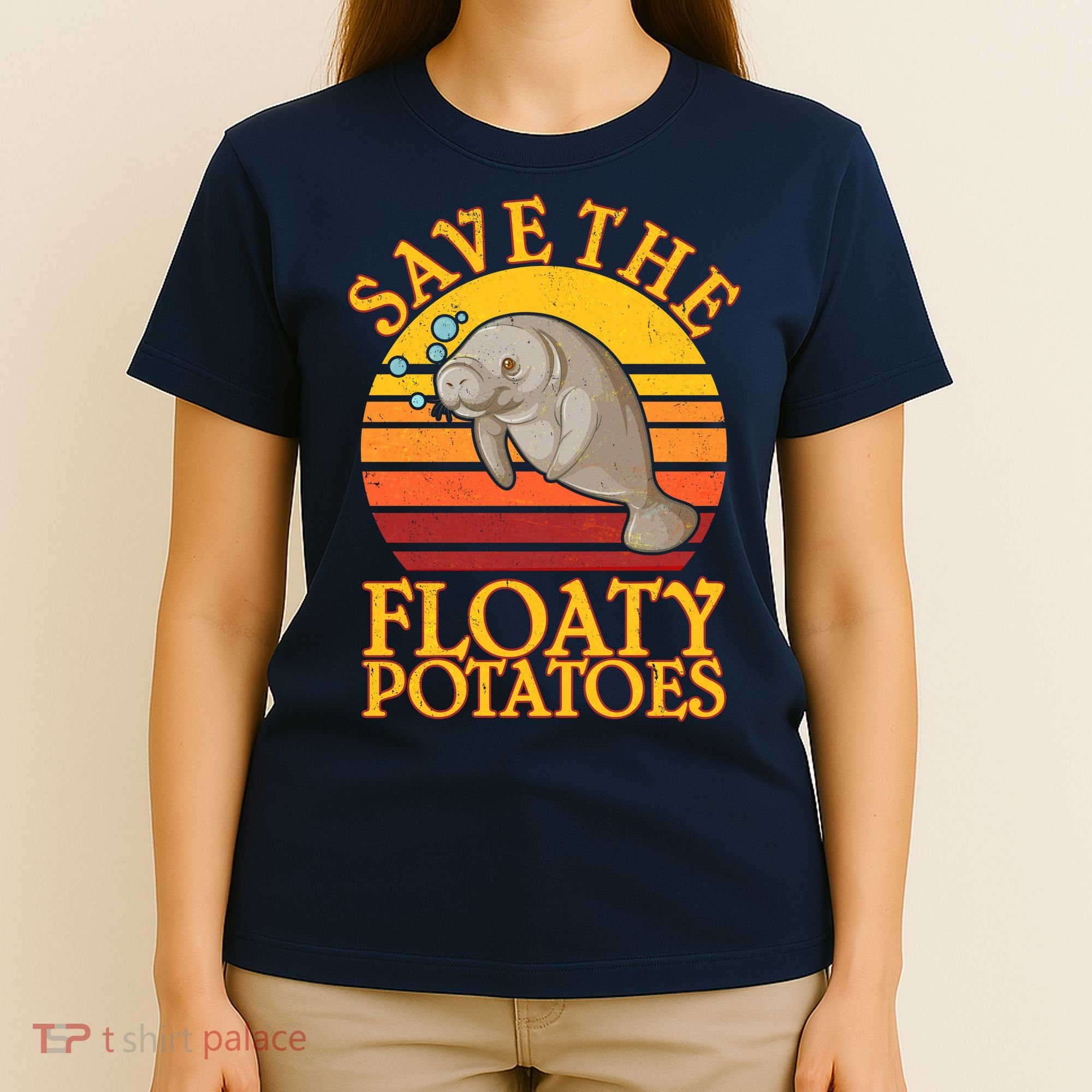 Save The Floaty Potatoes Manatee  T-Shirt