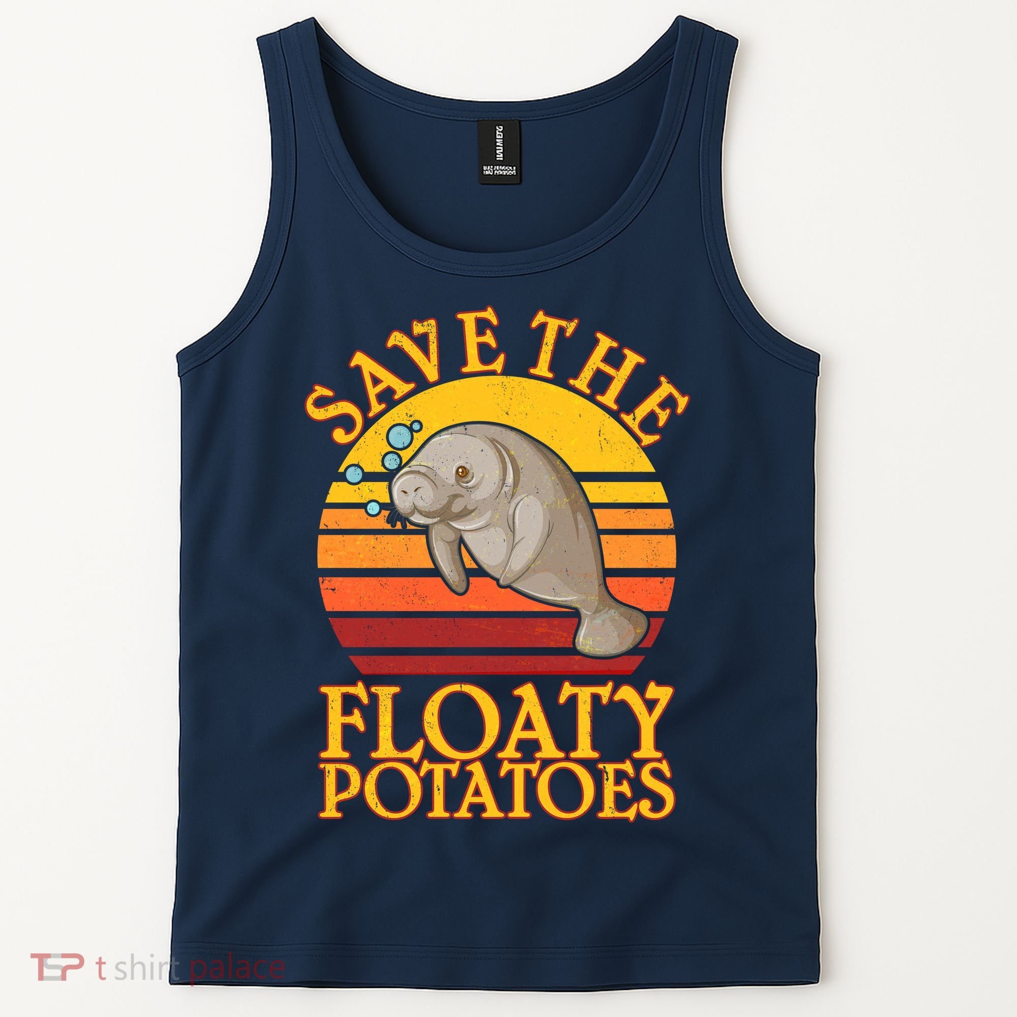 Save The Floaty Potatoes Manatee  Tank Top