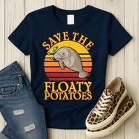 Save The Floaty Potatoes Manatee  Women's T-Shirt thumb 3