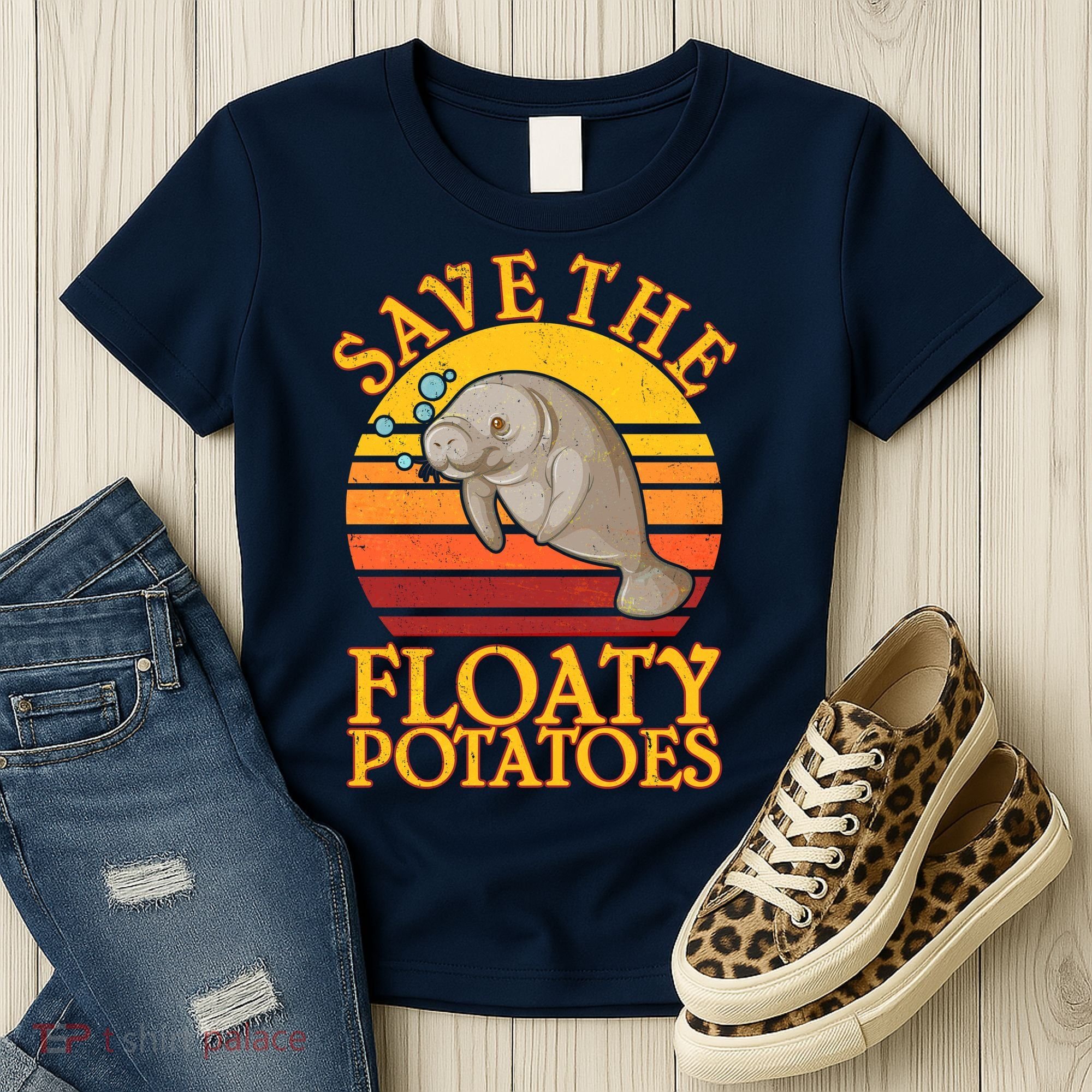 Save The Floaty Potatoes Manatee  Women's T-Shirt