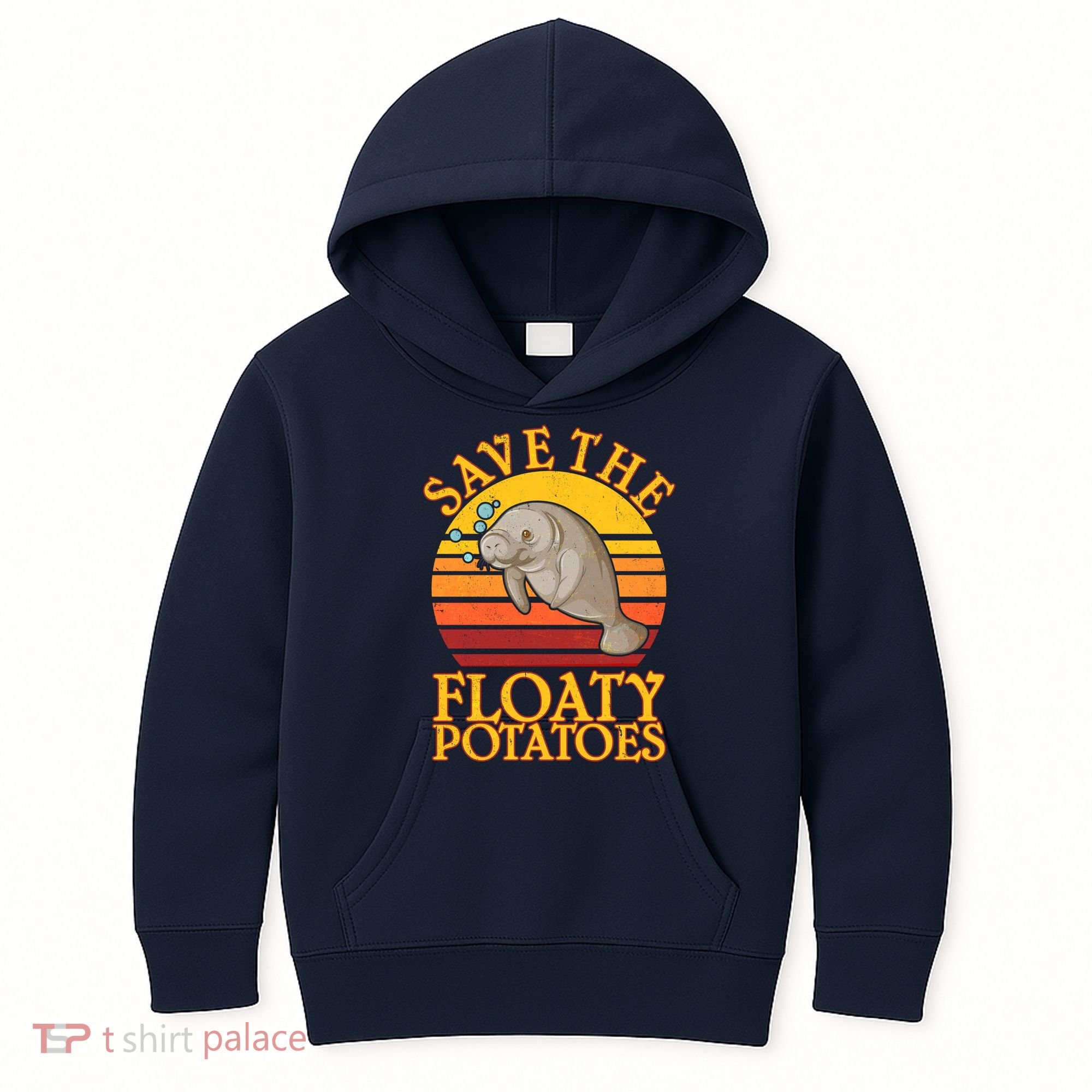 Save The Floaty Potatoes Manatee  Kids Hoodie