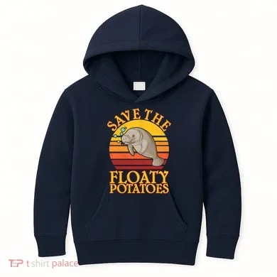Save The Floaty Potatoes Manatee Kids Hoodie