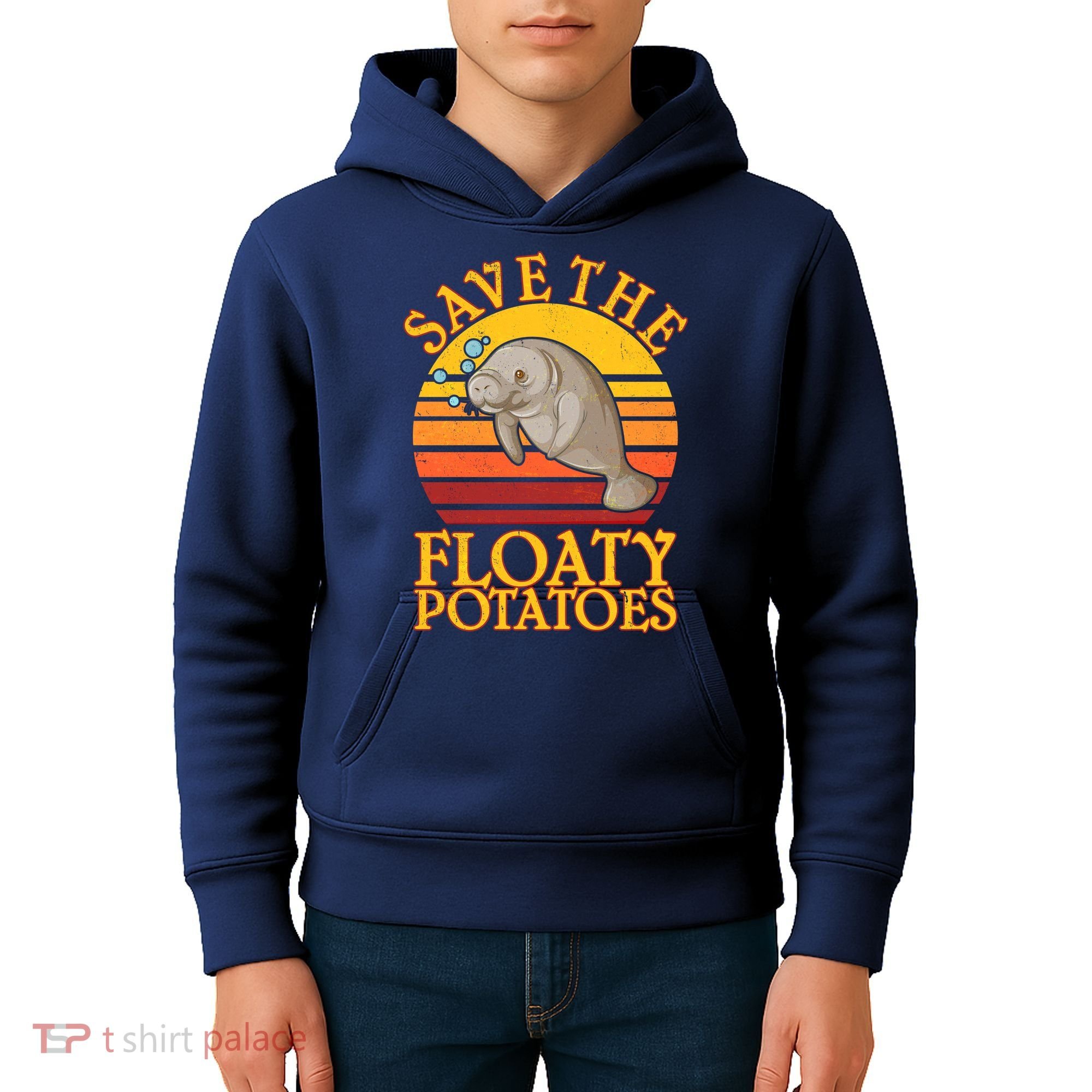 Save The Floaty Potatoes Manatee  Kids Hoodie