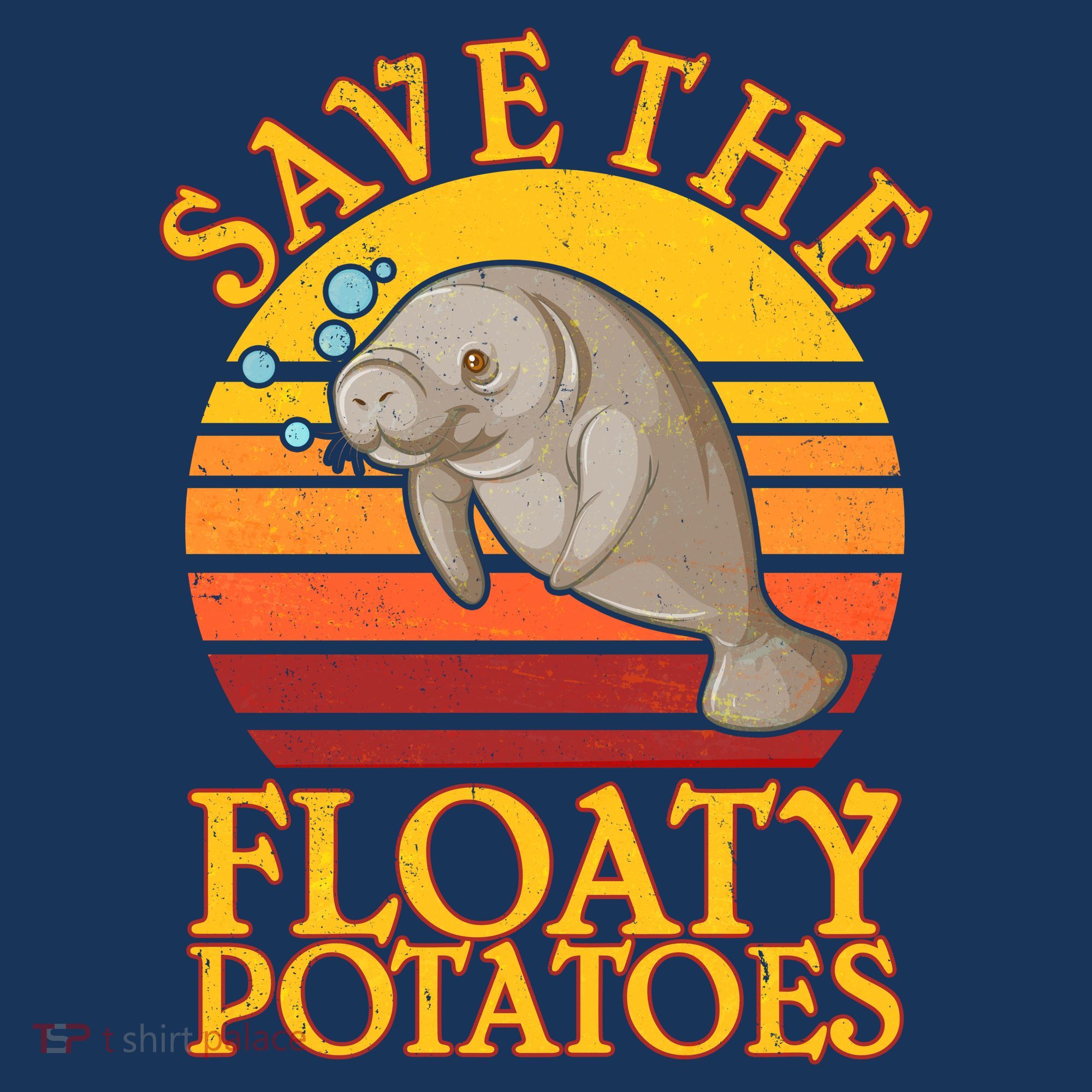 Save The Floaty Potatoes Manatee  Kids Long Sleeve Shirt
