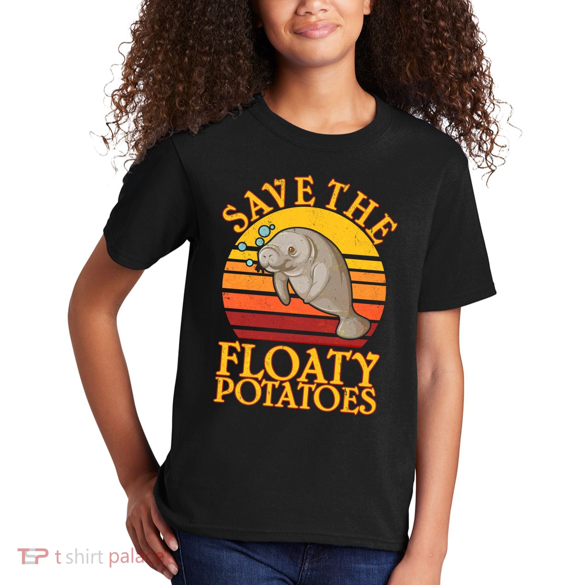 Save The Floaty Potatoes Manatee  Kids T-Shirt