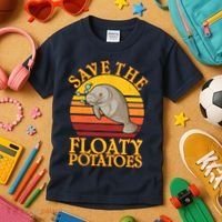 Save The Floaty Potatoes Manatee  Kids T-Shirt thumb 3