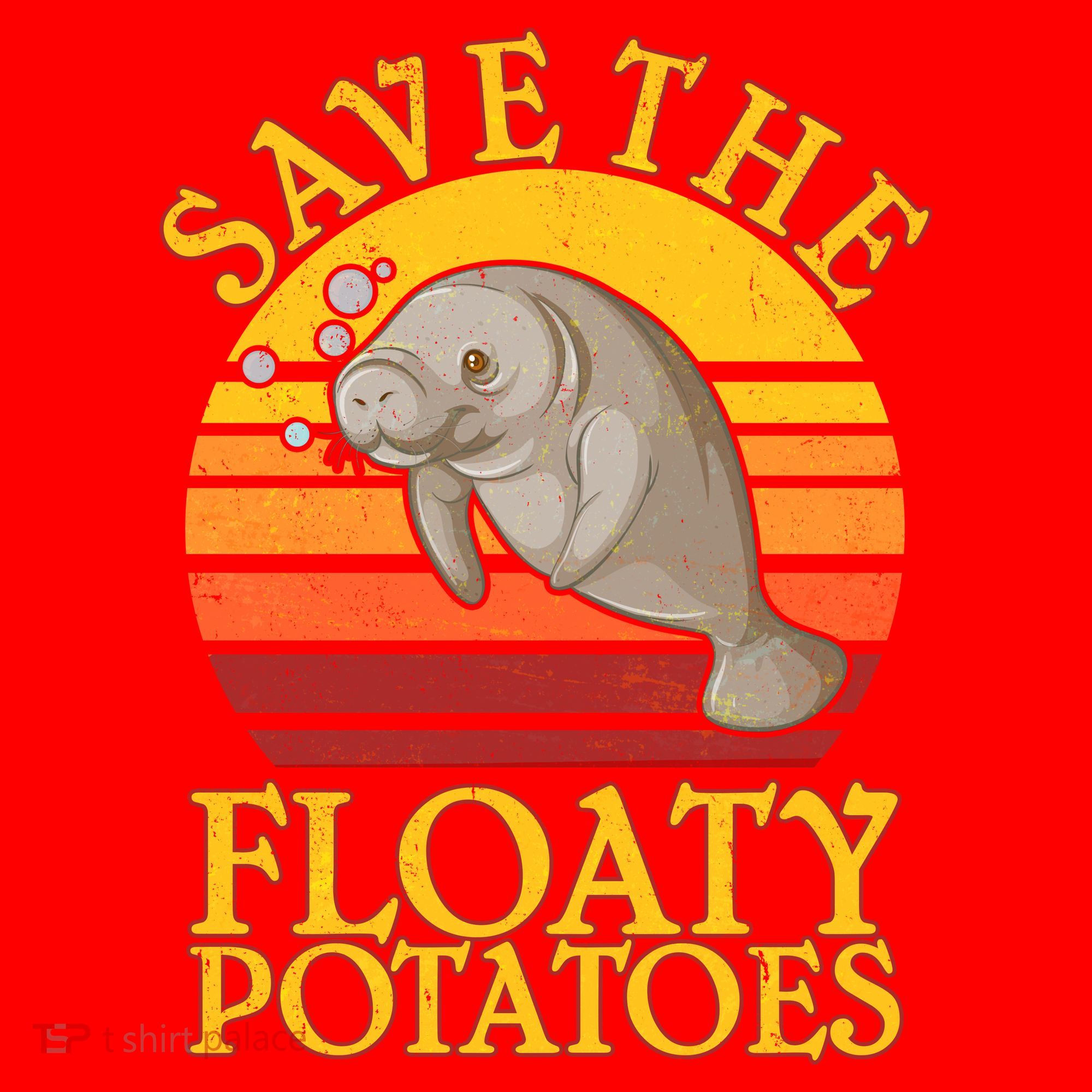 Save The Floaty Potatoes Manatee  Santa Hat