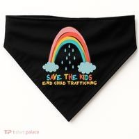 Save The Kids End Child Trafficking Rainbow USA-Made Doggie Bandana thumb 0