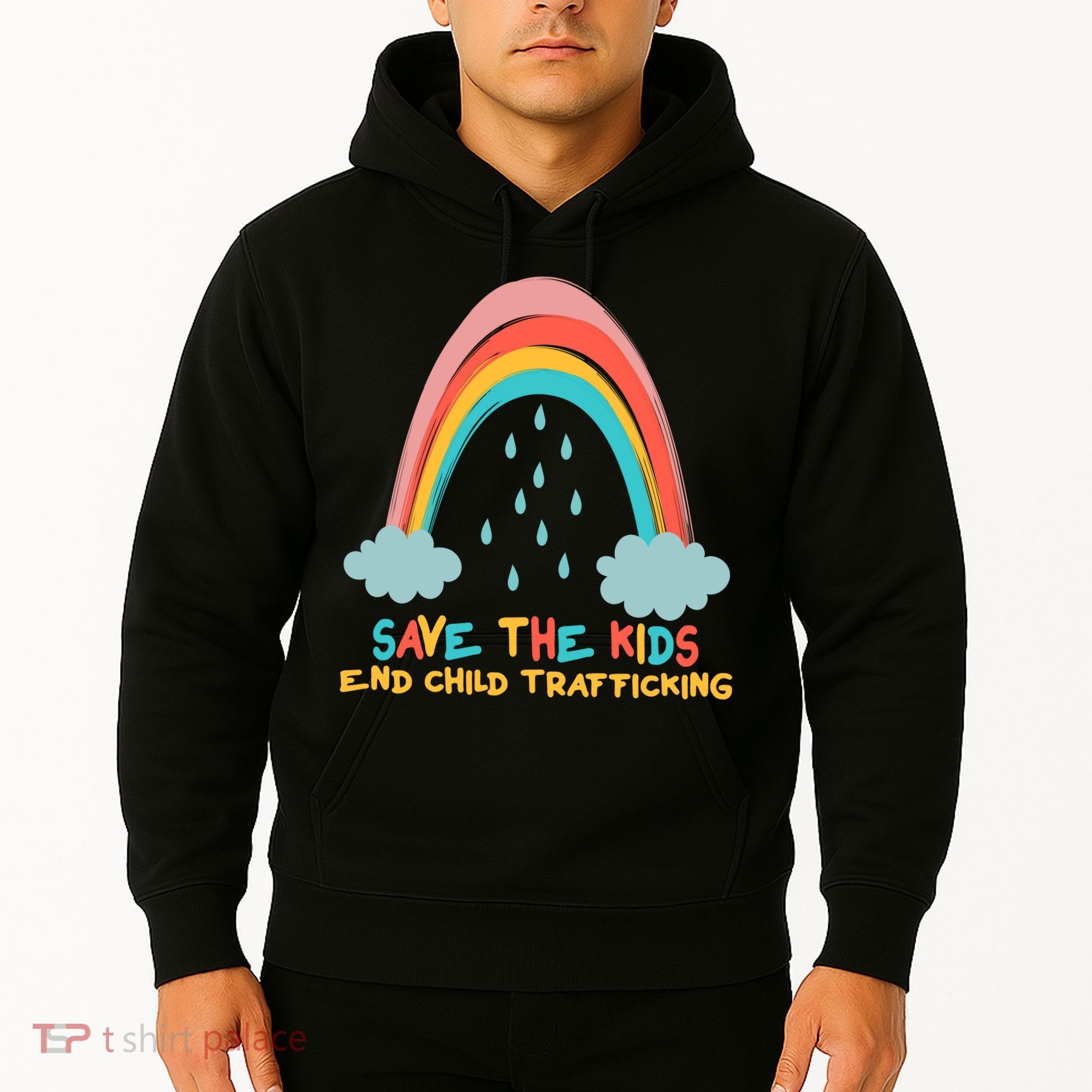 Save The Kids End Child Trafficking Rainbow Hoodie