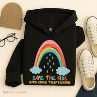 Save The Kids End Child Trafficking Rainbow Hoodie thumb 4