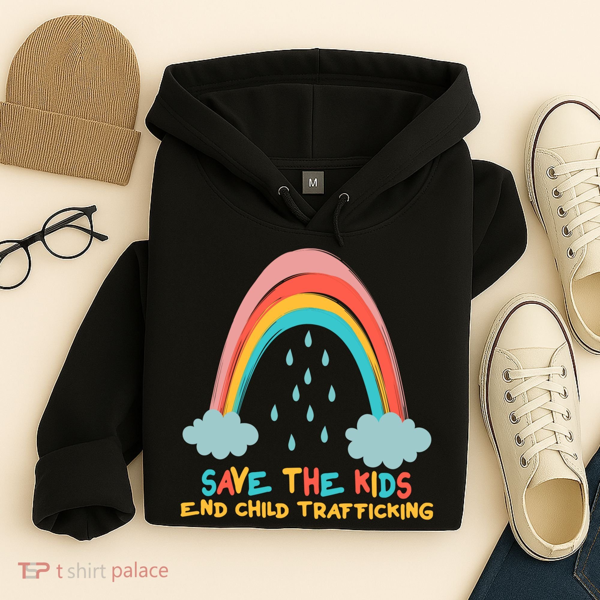 Save The Kids End Child Trafficking Rainbow Hoodie