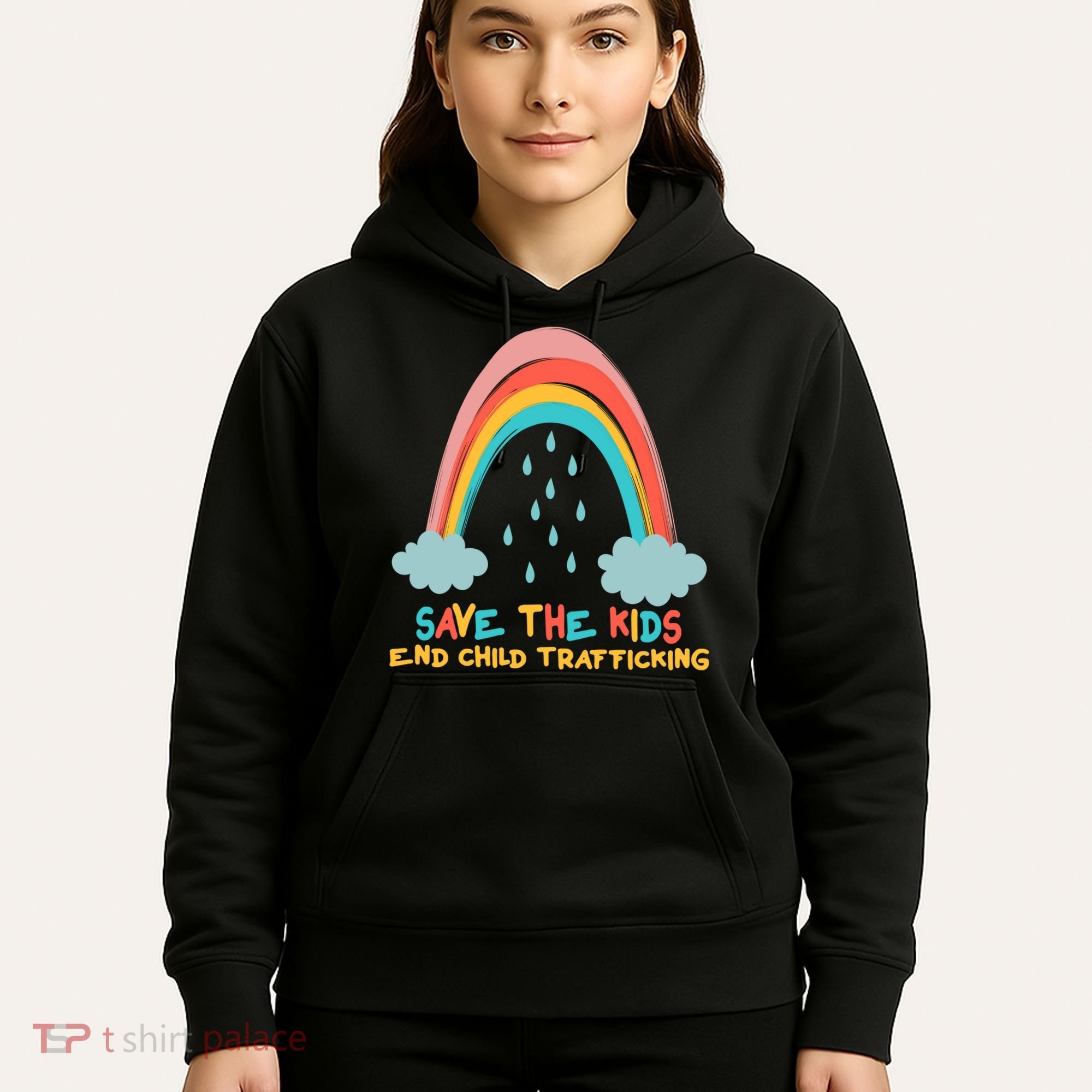 Save The Kids End Child Trafficking Rainbow Hoodie