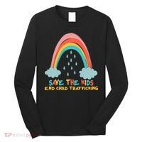 Save The Kids End Child Trafficking Rainbow Long Sleeve Shirt thumb 0