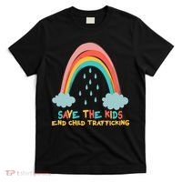 Save The Kids End Child Trafficking Rainbow T-Shirt thumb 0