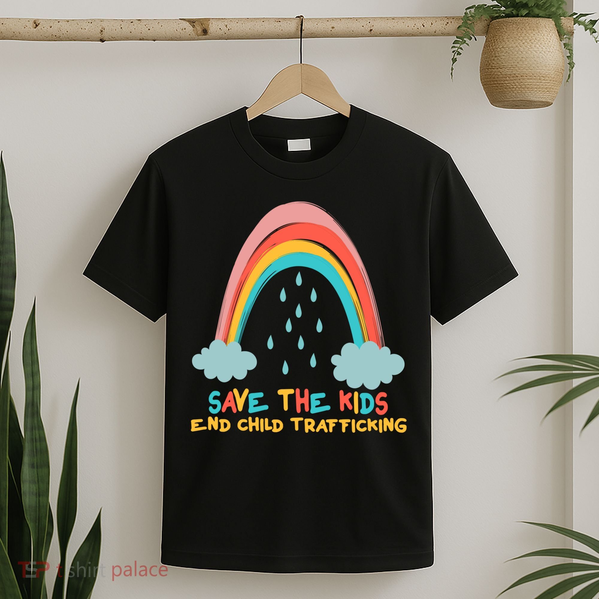 Save The Kids End Child Trafficking Rainbow T-Shirt