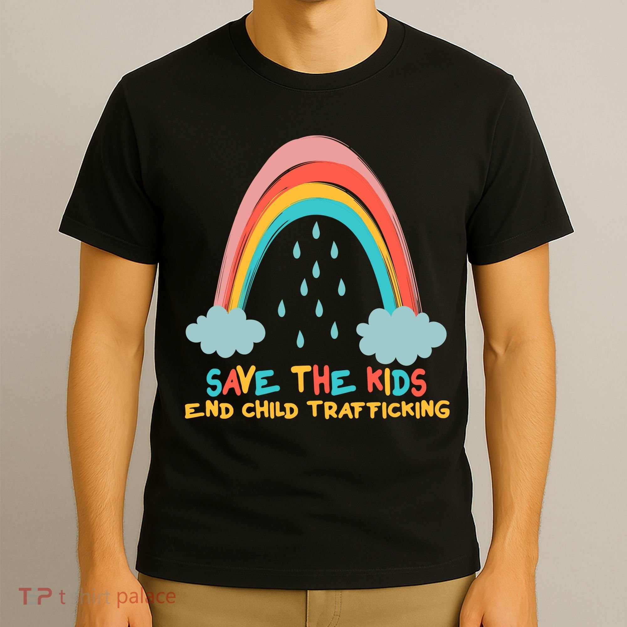 Save The Kids End Child Trafficking Rainbow T-Shirt