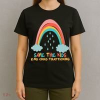 Save The Kids End Child Trafficking Rainbow T-Shirt thumb 4
