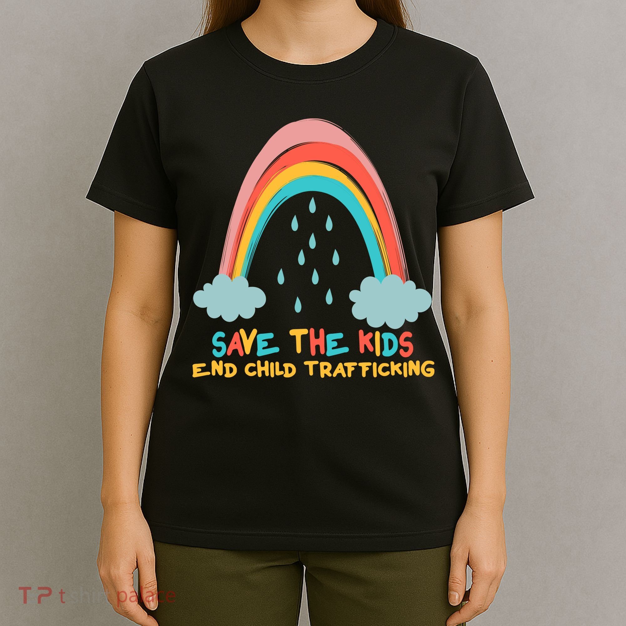 Save The Kids End Child Trafficking Rainbow T-Shirt