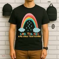 Save The Kids End Child Trafficking Rainbow T-Shirt thumb 6