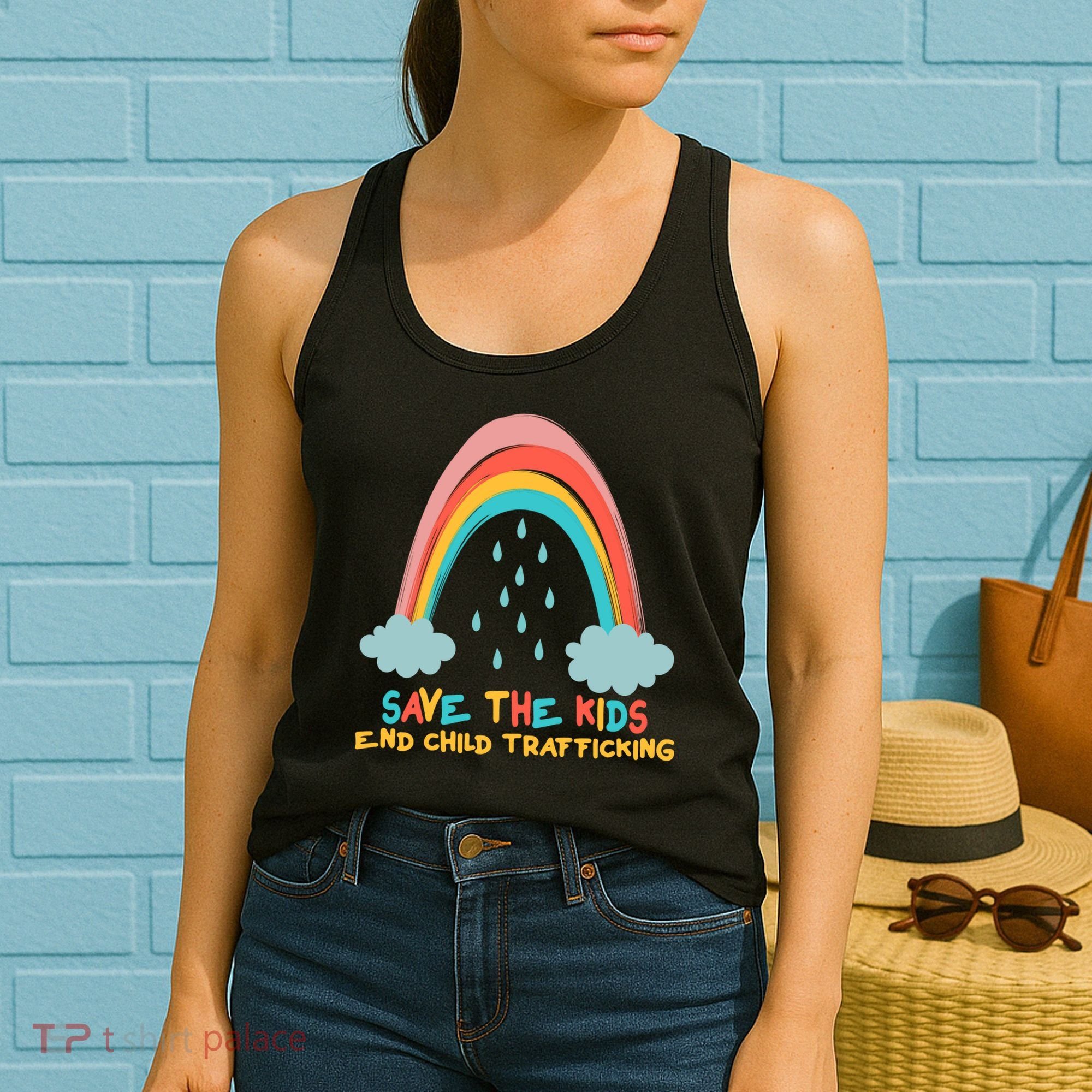 Save The Kids End Child Trafficking Rainbow Women's Tank Top