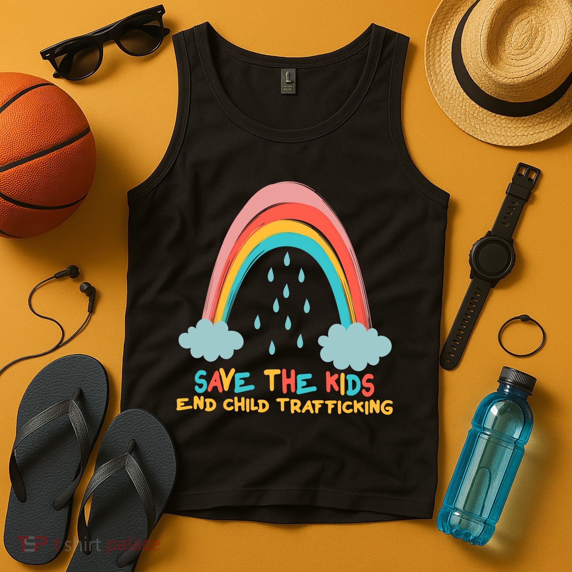 Save The Kids End Child Trafficking Rainbow Tank Top