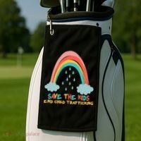 Save The Kids End Child Trafficking Rainbow Golf Towel thumb 2