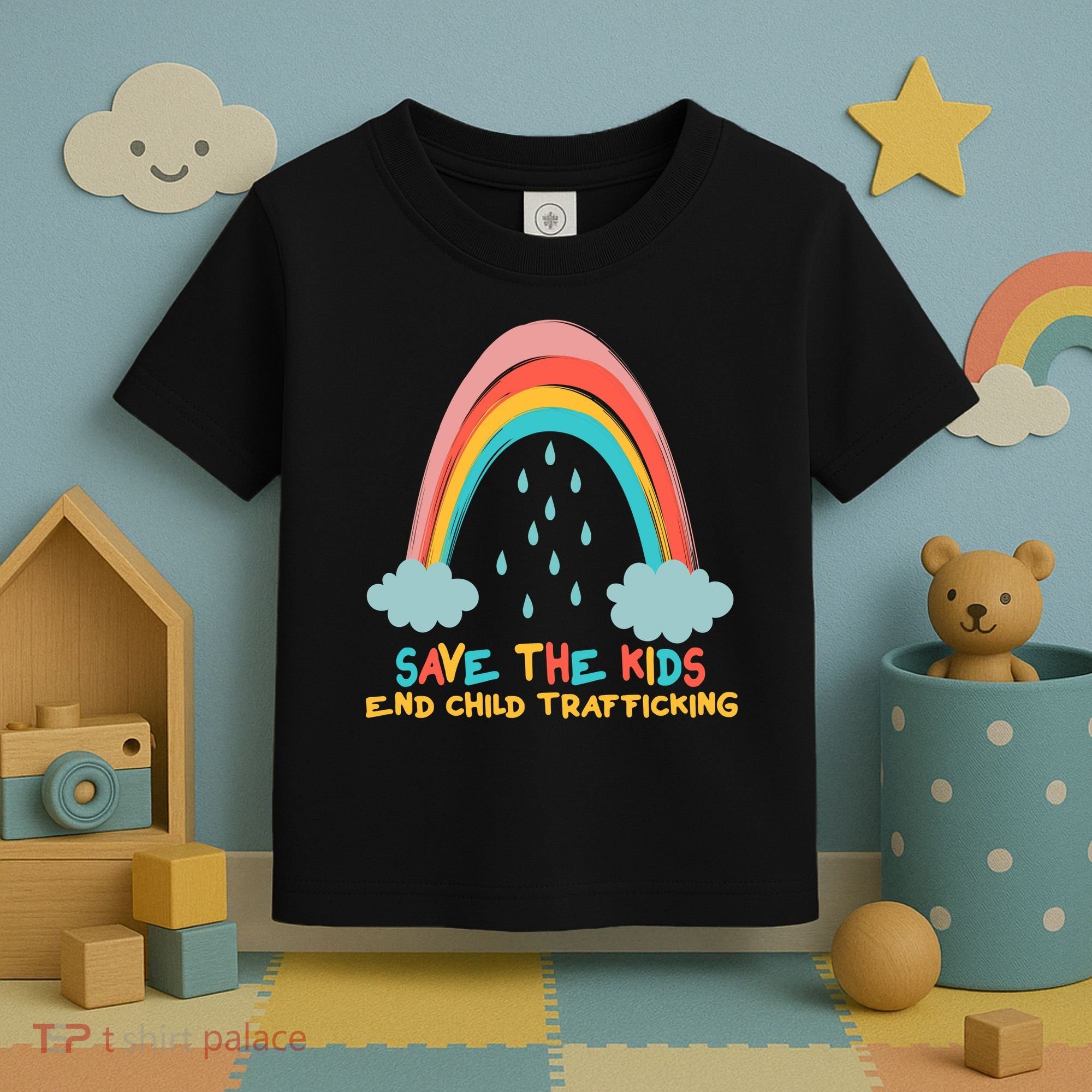 Save The Kids End Child Trafficking Rainbow Toddler T-Shirt