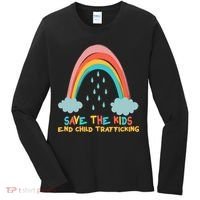 Save The Kids End Child Trafficking Rainbow Women's Long Sleeve Shirt thumb 0