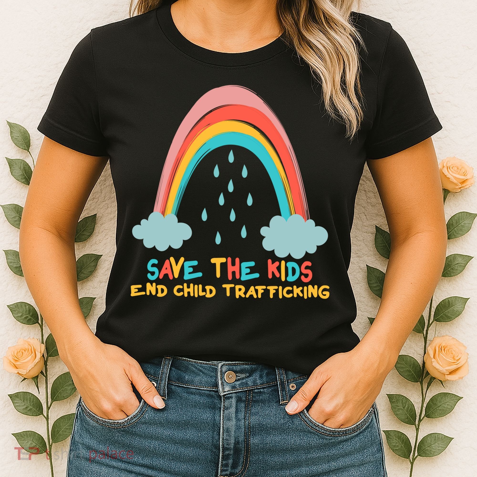 Save The Kids End Child Trafficking Rainbow Women's T-Shirt