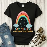 Save The Kids End Child Trafficking Rainbow Women's T-Shirt thumb 3