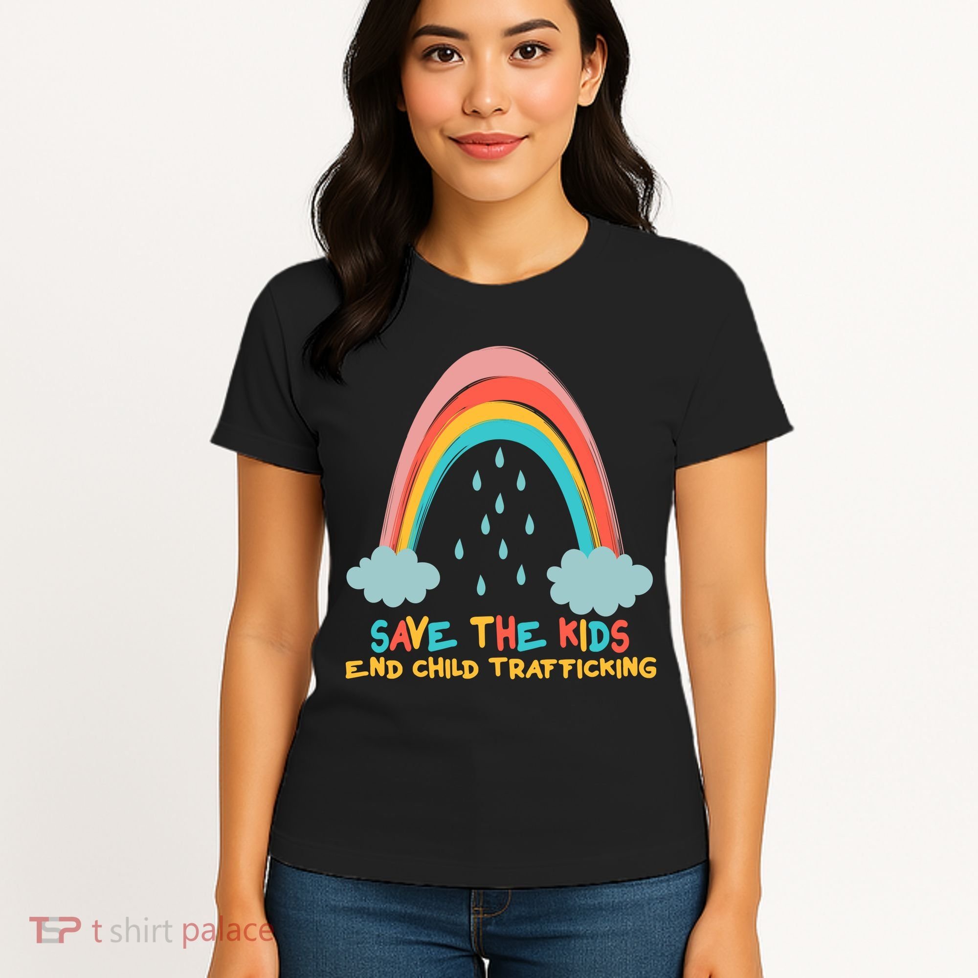 Save The Kids End Child Trafficking Rainbow Women's T-Shirt