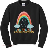 Save The Kids End Child Trafficking Rainbow Kids Sweatshirt thumb 0