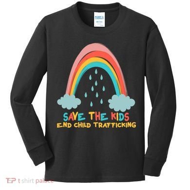 Save The Kids End Child Trafficking Rainbow Kids Long Sleeve Shirt