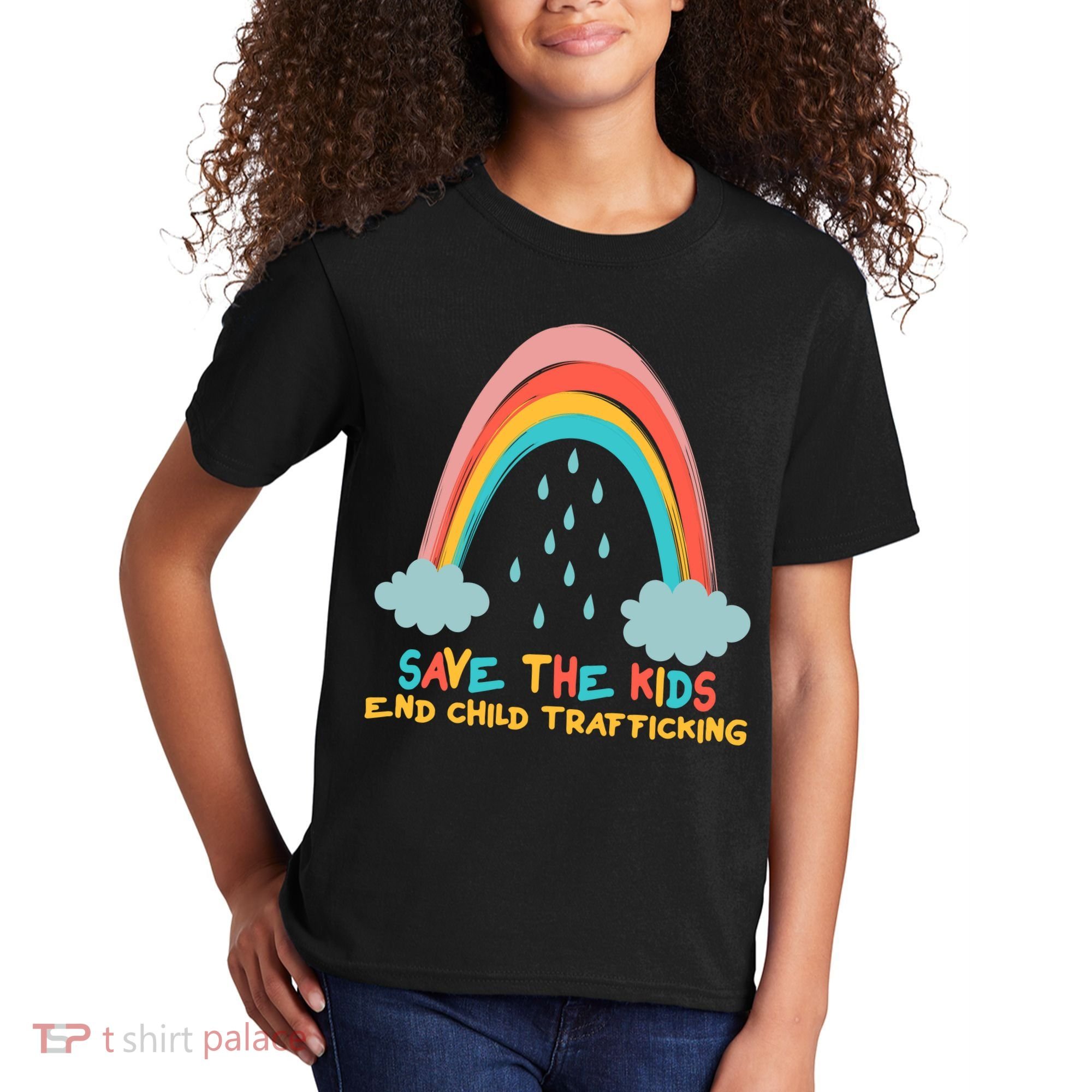 Save The Kids End Child Trafficking Rainbow Kids T-Shirt